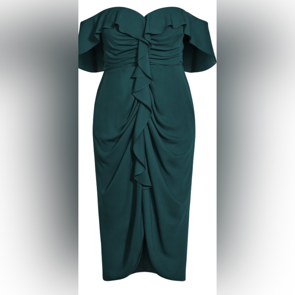 Like NEW! City Chic Va Va Voom Dress in Emerald Green Womens 16